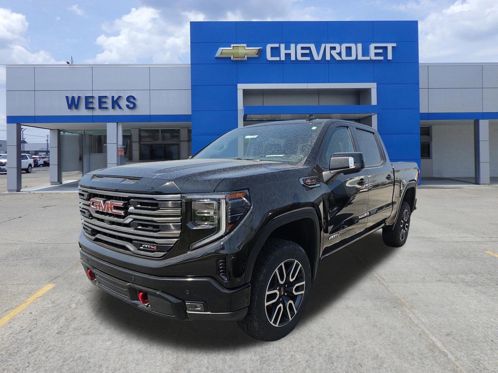 2026 GMC Sierra 1500 AT4 in Onyx Black — front three-quarter view