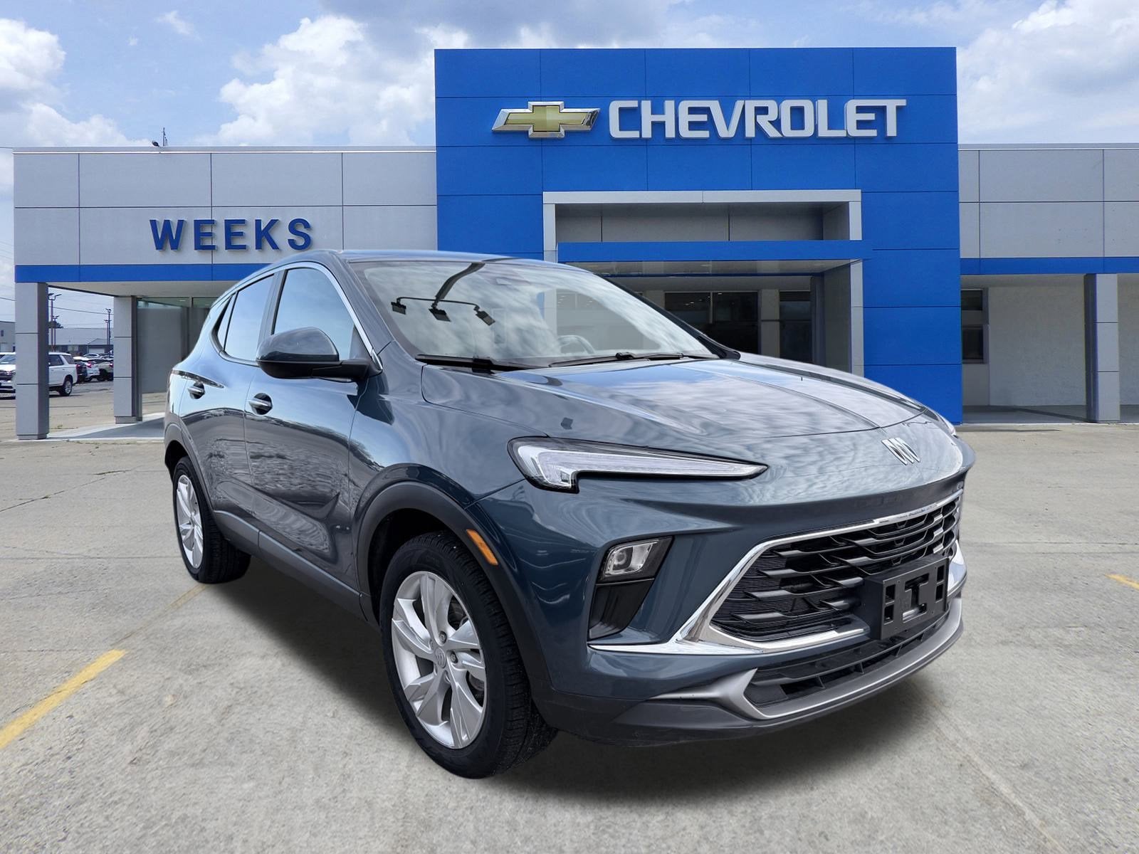 2024 Buick Encore GX Preferred in Ocean Blue Metallic — front three-quarter view