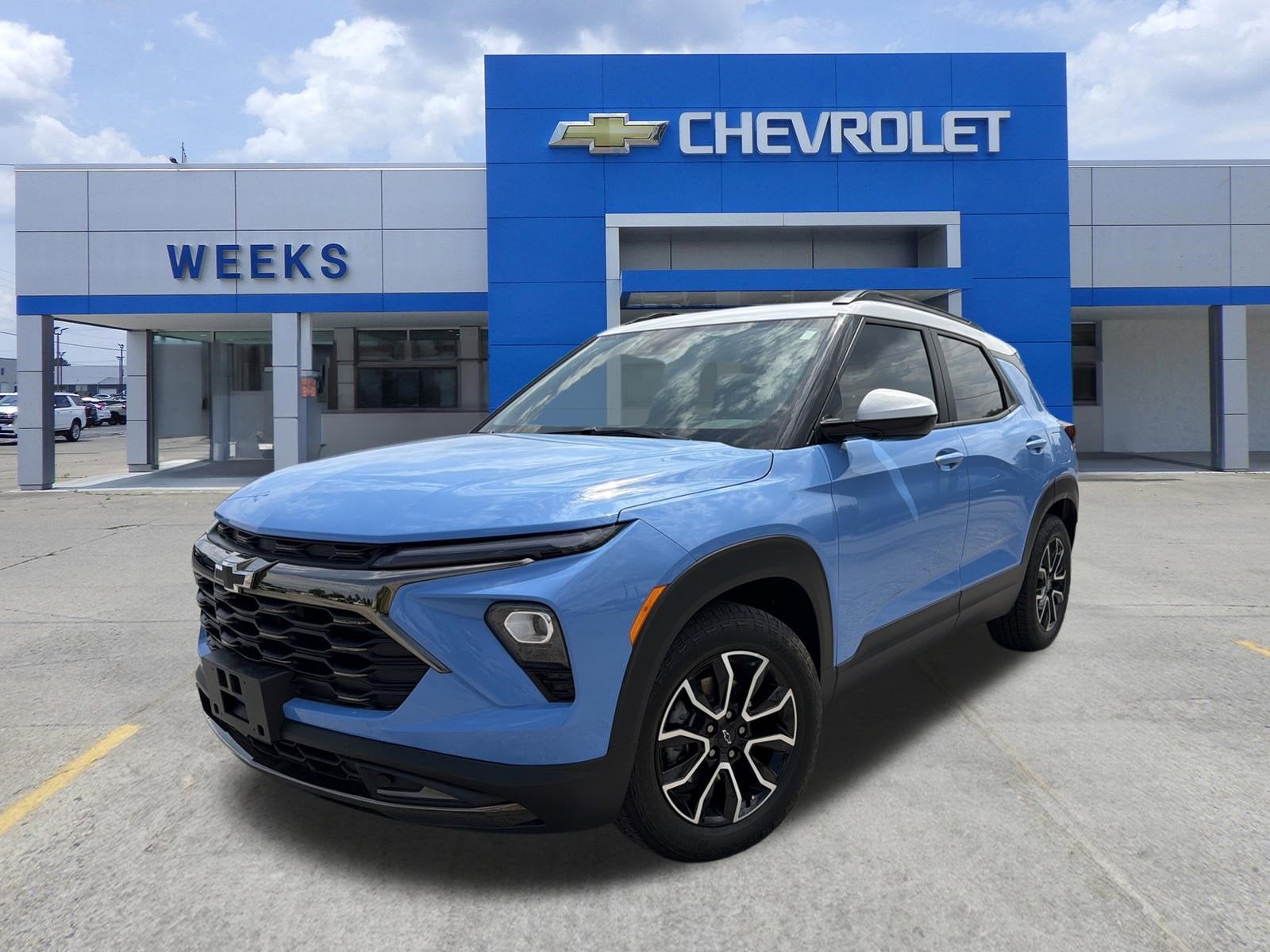 2024 Chevrolet Trailblazer ACTIV in Fountain Blue — front three-quarter view
